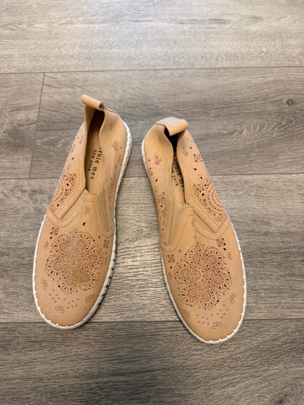 Slip-On Floral Perforated Casual Sneaker - Tan